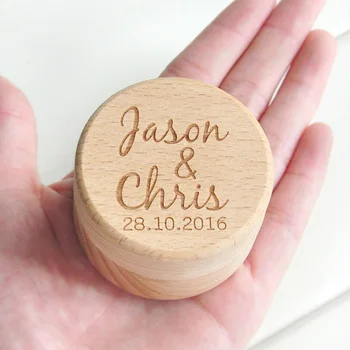 

Personalized Rustic Wedding Wood Ring Box Holder Custom Your Names and Date Wedding Ring Bearer Box