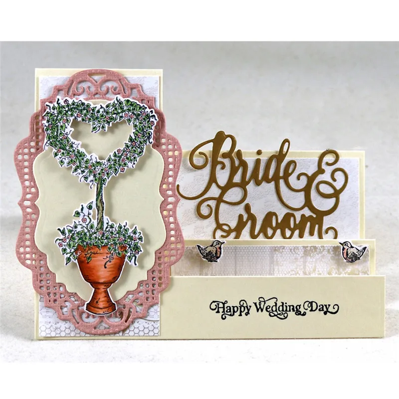 

Naifumodo 1 Pcs/lot Metal Cutting Dies Scrapbooking For Card Making DIY Embossing Cuts New Craft Bride Groom Letters