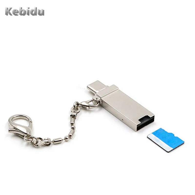 

High Speed USB Micro SD TF Memory Card Reader Adapter USB-C Card Reader with Keychain fot Tablet/Phones Mini size