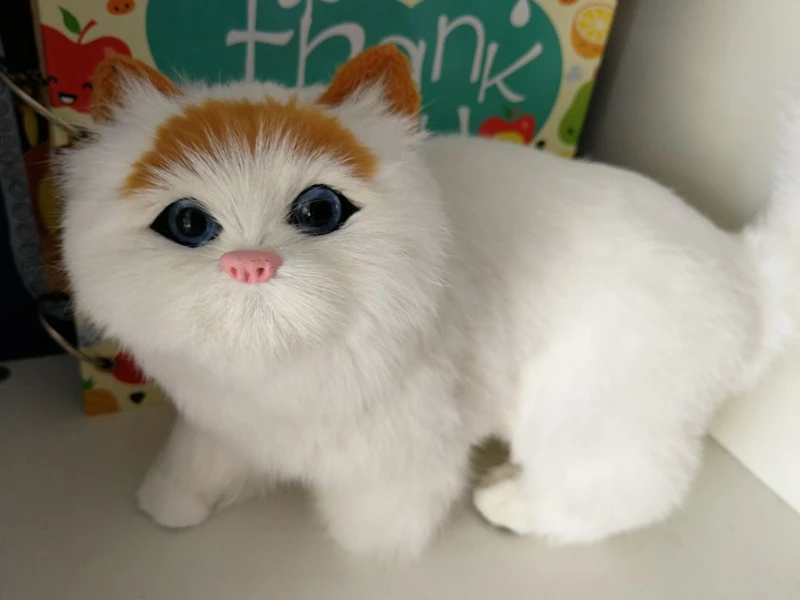 Dorimytrader lifelike cuddly animal cat plush toy realistic animals pet cats toy decoration gift 35 x 20cm DY80020 (2)