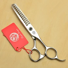 6 ''фиолетовый дракон JP 440C профессиональные человеческие волосы филировочные ножницы для стрижки 14 зубов 40% истончение скорость Z2004