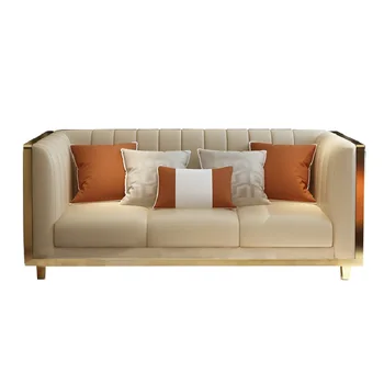 

High density sponge living room sofa sets genuine leather sofa furniture