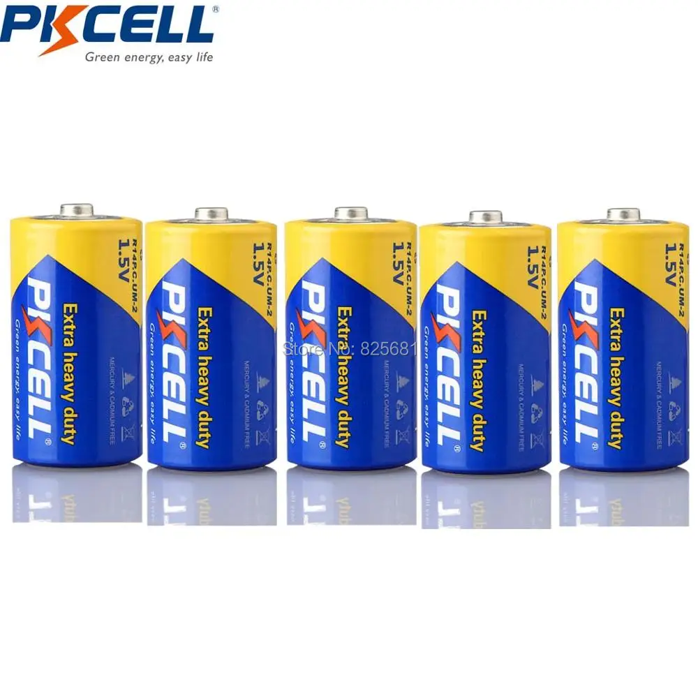 16 шт. супер мощная сухая батарея PKCELL R14P C Размер 1 5 в 14A UM2 MN1400 E93 для лазерной ручки