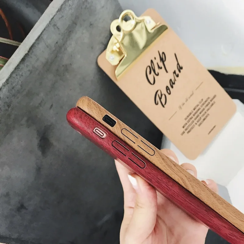 Ультра тонкий имитация дерева чехол для iPhone X 6 XS 5S S 7 8 XR MAX зерна мягкая кожа