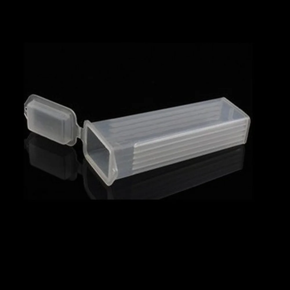 10 Pcs Plastic Rectangle Microscope Glass Holder Slide Box for 5 Slides