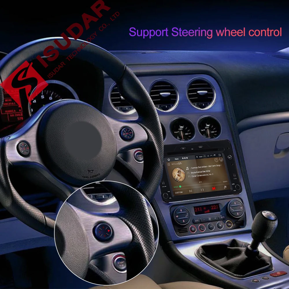 Discount Isudar 1 Din Auto Radio Android 9 For Alfa/Romeo/Spider/Brera/159 Sportwagon RAM 2G Car Multimedia Video DVD Player GPS USB DVR 3
