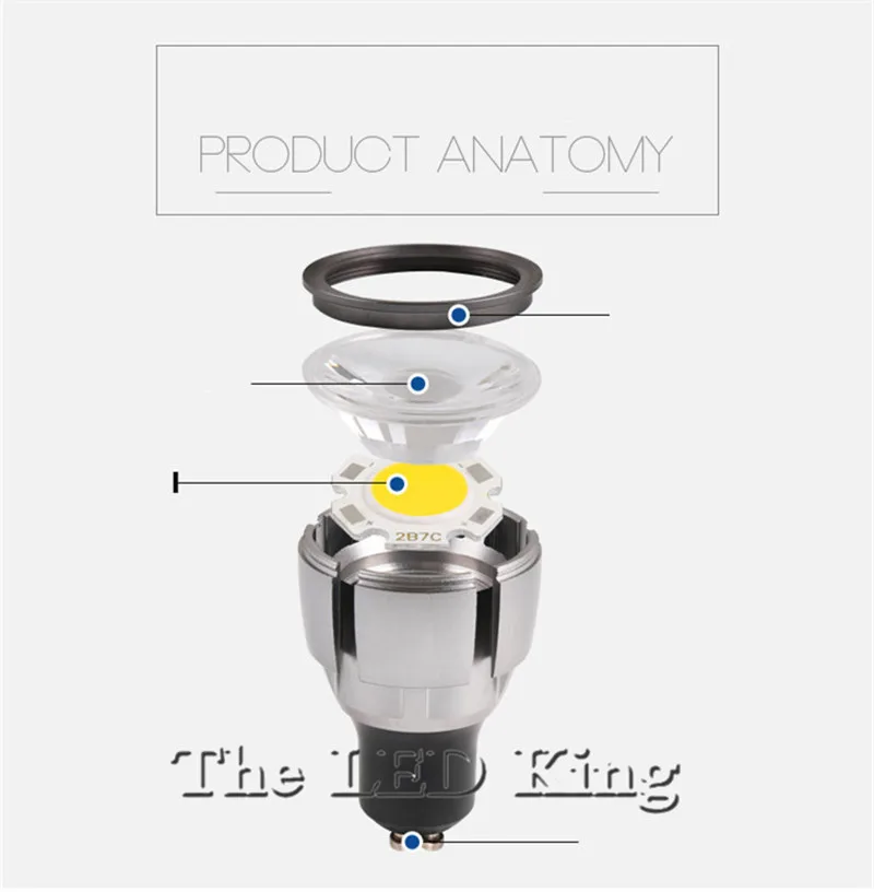 Ультраяркая лампа Светодиодный прожектор 9 Вт, 12 Вт, 15 Вт, 18 Вт, GU10 лампочка COB 85-235 V COB Чип угол луча 120 градусов прожектор