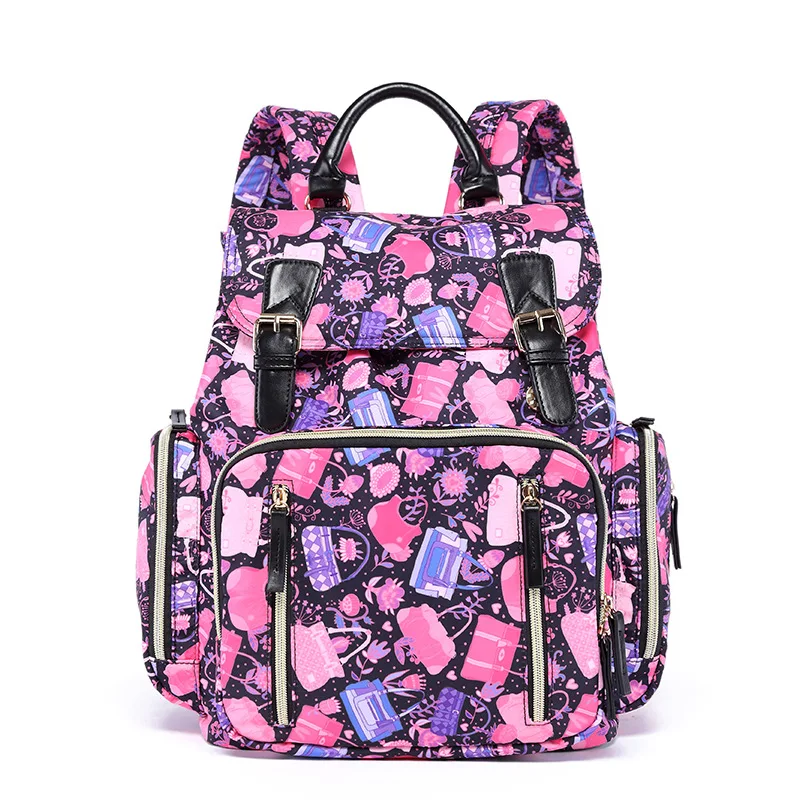 

Mummy Diaper Bags Print Mother Travel Backpacks Maternity Handbags Pregnant Women Baby Nappy Nursing Diaper Bags Zipper Design