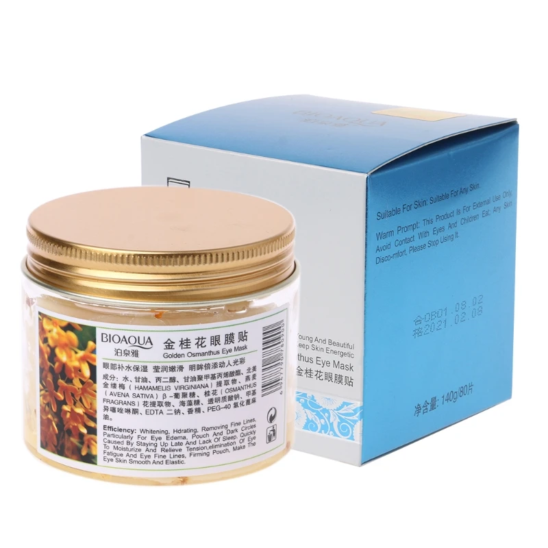 

1 Bottle / 80 Pcs BIOAQUA Eye Mask Collagen Gel Whey Protein Sleep Patches Anti Dark Circles High Quality Eye Mask