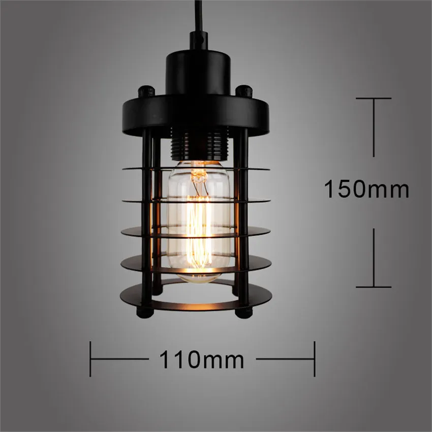 Винтажный Лофт светодиодный подвесной светильник s черный металлический подвесной светильник ретро кафе светильник Промышленный Декор Светильник ing светильники Avize - Цвет корпуса: A