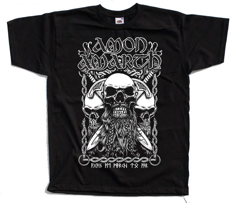 Amon Amarth черный/Death metal band poster Johan Hegg T-Shirt (черный) S-5XL стильная круглая футболка