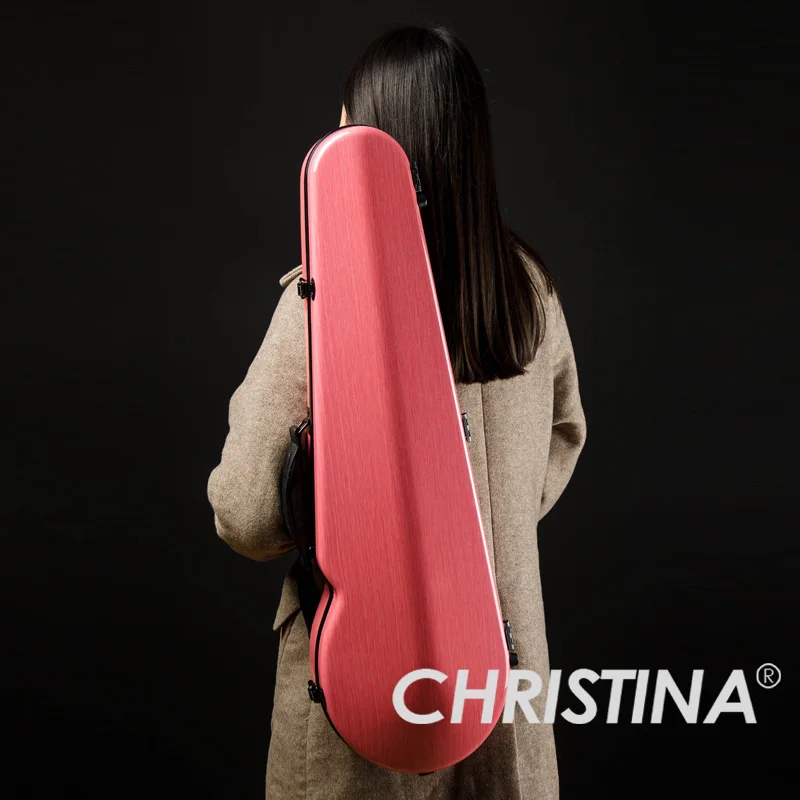 Высокое Качество Италия Кристина Скрипка чехол 4/4 скрипка углеродный Стеклопластик Чехол розовый цвет скрипичные принадлежности - Цвет: VC-13