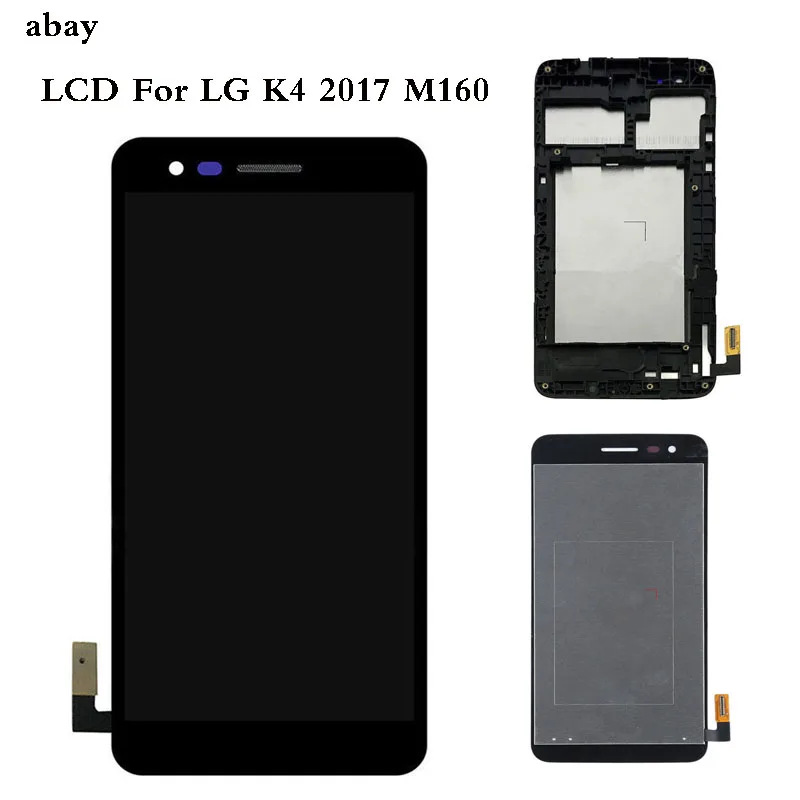 Ceny 5.0 dla LG K4 2017 M160 M150 M151 M160e ekran LCD z montaż digitizera ekranu dotykowego z ramką naprawa ramy części
