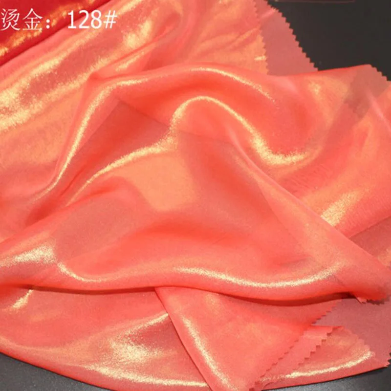 30D Косплей шифоновая ткань Золотой Бронзированная ткань блестящая ткань Бронзирующая ткань костюм платье Ткань DIY 1 м/лот