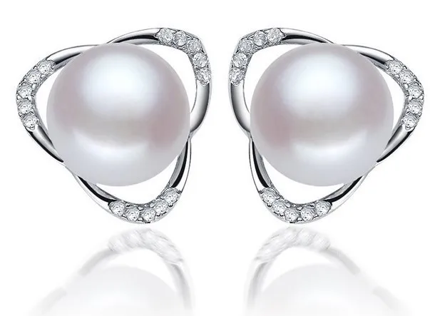 

2 color 8-9mm Size Real Freshwater Pearl Earrings Stud Earrings Exquisite Jewelry for Charm Lady Women Gift