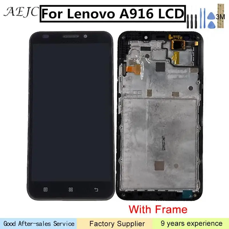 5.5 inch LCD For Lenovo A916 Display with Touch Screen Panel Digitizer Assembly With Frame Accessories | Мобильные телефоны и