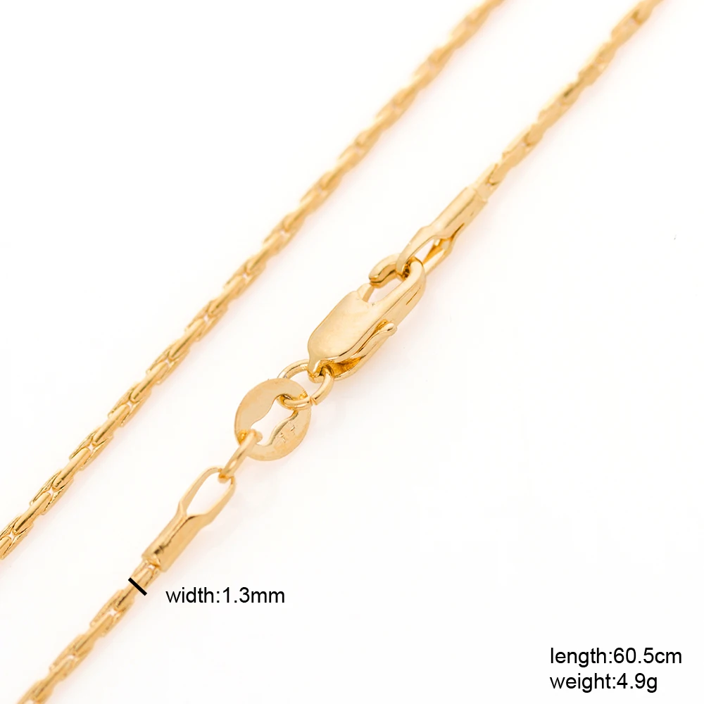 

Drbonham long 60cm extra thin 1.3mm 18KGF gold filled round popcorn chain necklace for pendant men women punk boys summer gift