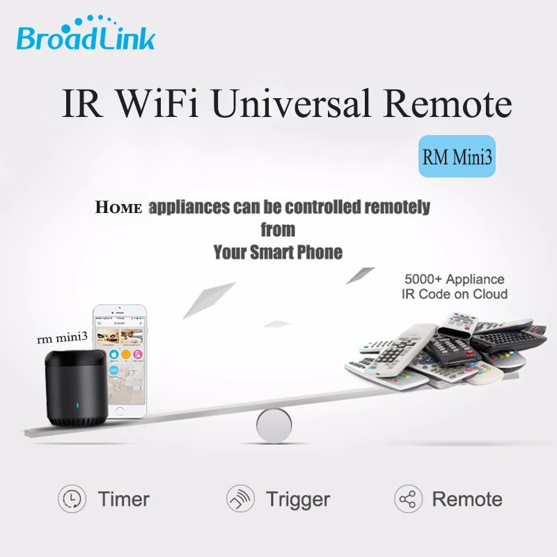 Original Broadlink RM Mini3 Universal Intelligent WiFi/IR/4G Wireless Remote Controller Via IOS And - 32625592358