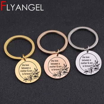 

Fashion High Quality Key Chain The Love Between A Mother & Son Is Forever Cute Car Key Tag Gifts To Mother And Son Keyring