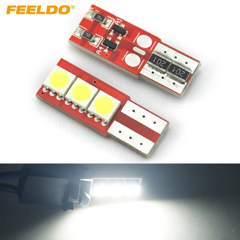 FEELDO 50 шт. Супер Белый T10/W5W/194/168 5050 3 светодисветодиодный без ошибок CANBUS
