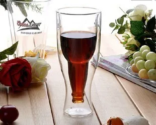 

1PC 350ML New high quality Creative Beer Cup Durable Double Wall Glass beer steins hot selling JO 1060