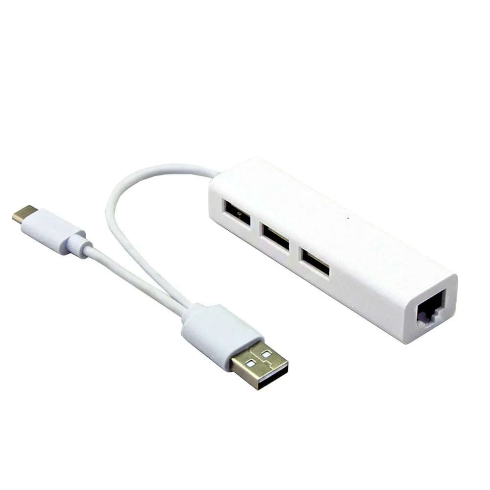 CARPRIE USB 3. 0 Type-C к гигабитной сети Ethernet 3 1 концентратор с портами адаптер LAN 6J12 Прямая