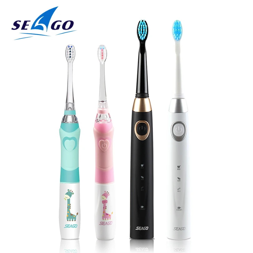 SEAGO Electric Tooth Brush Family Set Waterproof Rechargeable Electronic Toothbrush Automatic Toothbrush Set Dental Cleaning