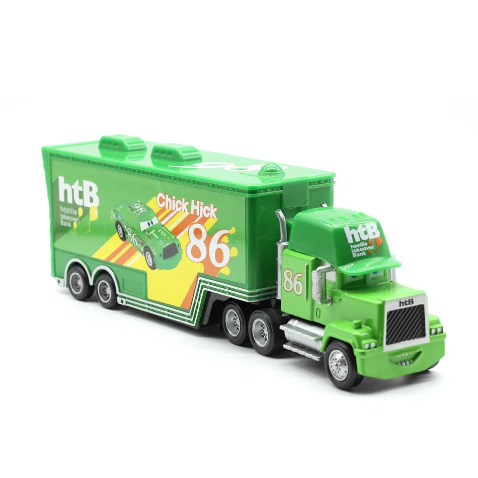 Disney Pixar Cars 2 игрушки шт. Lightning Mcqueen mack truck король 1:55 литье под давлением