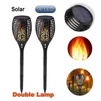 

96 LED Outdoor Waterproof Flickering Flame Lamp Solar Torch Light Home Garden Decoration Fence Lawn Lamp Walkway