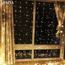 220 В 3x3 м 300 Светодиодов Фея Провода Строка Светодиодный Шторы огни Водонепроницаемый открытый Главная Xmas Рождество Свадебные сад вечерние украшения