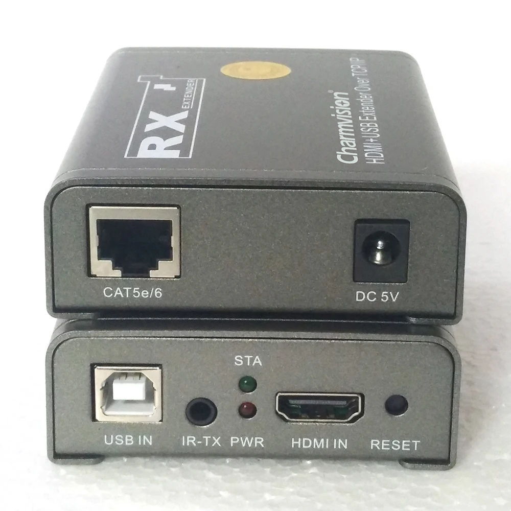 Charmvision IPKVM-120HU USB HDMI KVM 익스텐더, TCP IP STP UTPcat CAT6 케이블, 3.5mm IR 리모컨, HD 1080P, 120m, 393ft