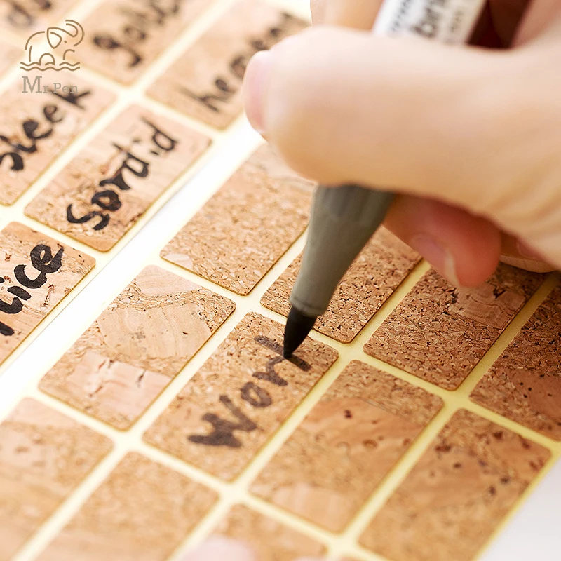 

1X Handmade Wooden Labels Sticker Packaging Sealing Label Kitchen Bottle Cup Decorative Tags Planner Album Adhesive Sticker