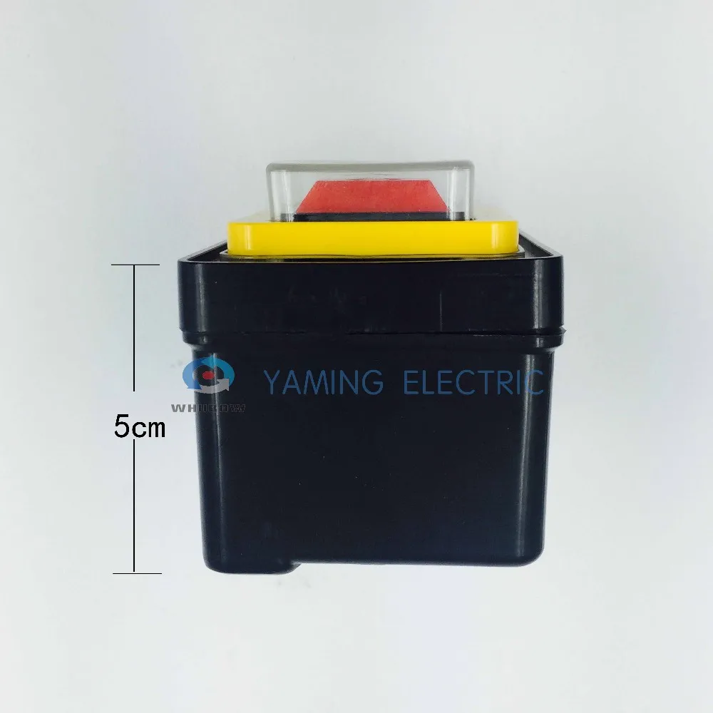 Кнопочный переключатель Настольный переключатель сверла на Выкл самоблокирующийся 10A 220 V/380 V водонепроницаемый режущий станок переключатель защитная коробка
