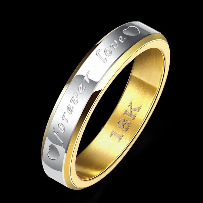 BIG 90% OFF! Classic Forever Love Solid Gold Ring Engagement Wedding Rings For Women Couples Stainless Steel Lovers Rings JZR096