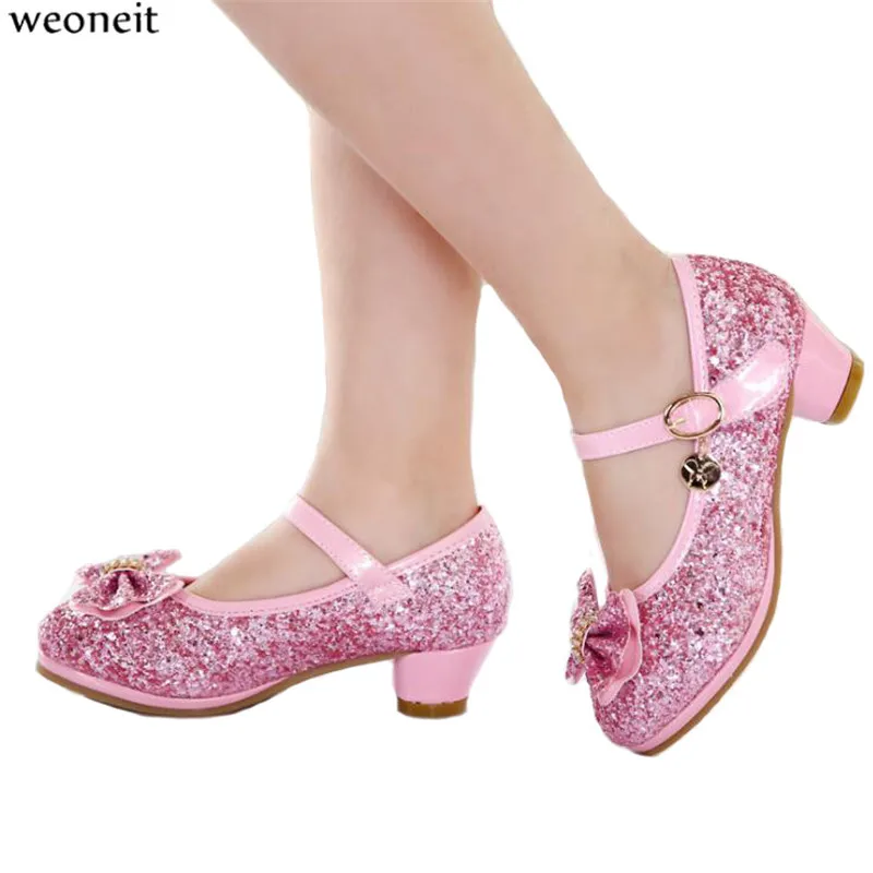 Weoneit 2020 Nieuwe Kinderen Mode Lovertjes Hoge Hakken Schoenen Meisjes  Prinses Partij Prestaties Enkele Schoenen Voor Kids Maat 28 38|princess  girl shoes|party shoes girlparty shoes for girls - AliExpress