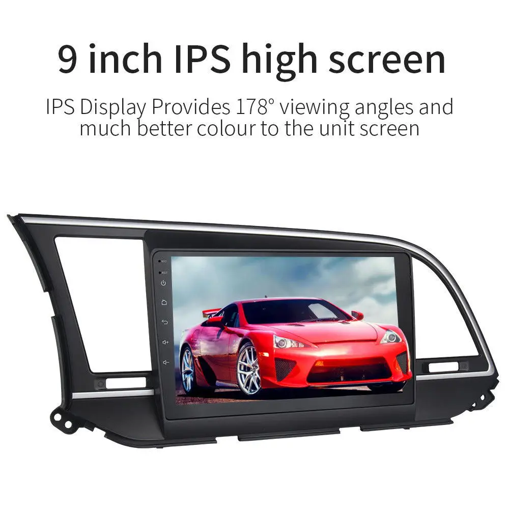 Best 9" Android 8.0 Car Stereo Radio For Hyundai Elantra 2016-2018 GPS Navigation Headunit 1