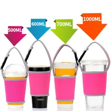 Новая бутылка воды Перевозчик изоляцией крышка с ручкой вакуумной присоской Защитная куртка на открытом воздухе Применение анти-обжигающий бутылки обложки S* 60