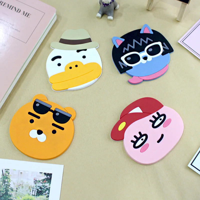 1 قطعة سيليكون الطعام مفرش طاولة كوستر اكسسوارات المطبخ حصيرة كوب شريط القدح الكرتون الحيوان الدب بطة أرنب شرب منصات