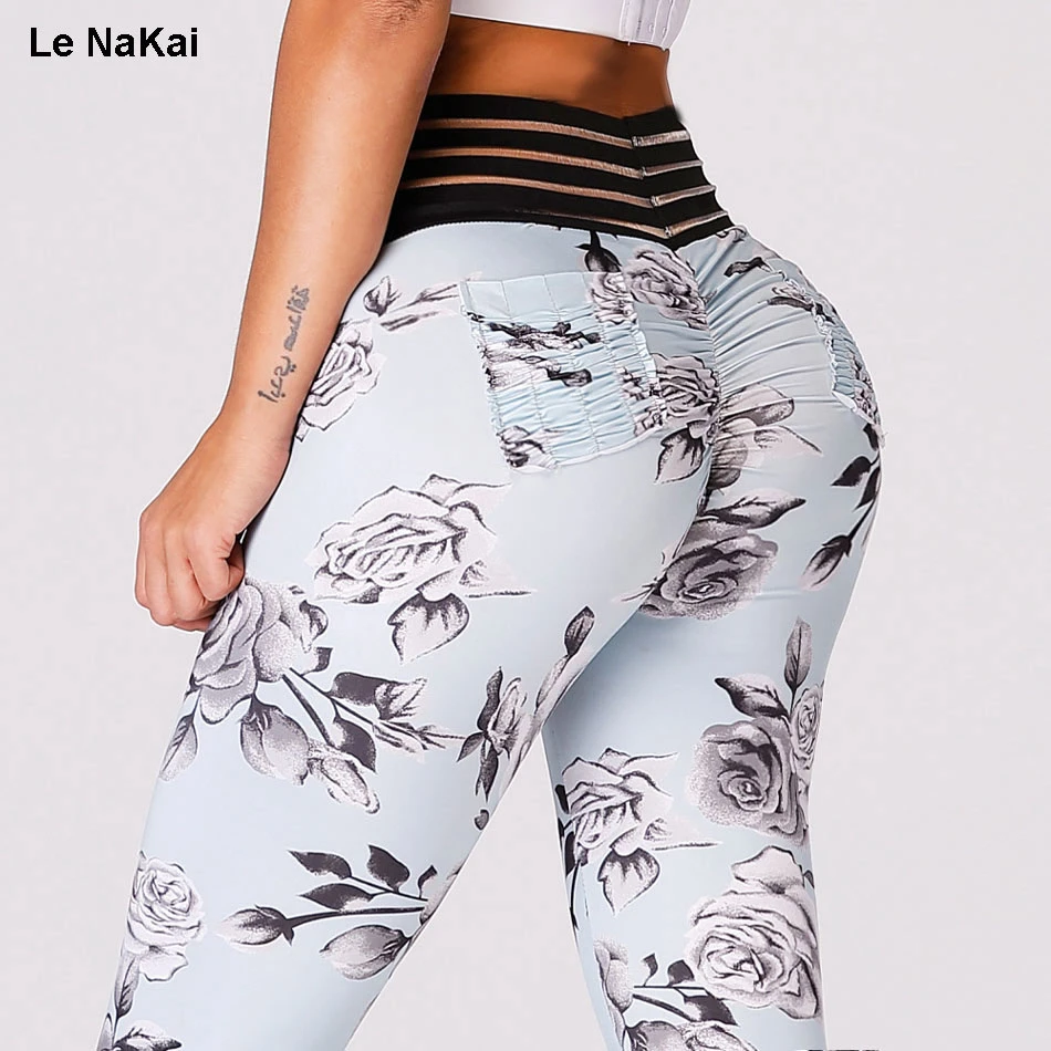 Fitness High Waist Vintage Floral Pattern Leggings Woman Skinny Pants for Yoga Fitness High Waist Vintage Floral Pattern Leggings Woman Skinny Pants for Yoga