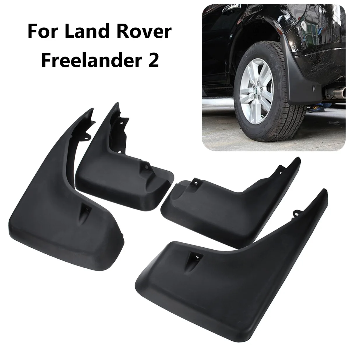 

4Pcs Black Front Rear Mudflap Guard Set For Land Rover Freelander 2 2006-2015 LR003322 LR003324