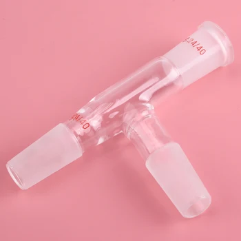 

LETAOSK Experiment 3-Way Distilling Adapter 75&Deg Bend Tube Distillation Head 24/40 Borosilicate glass 3.3