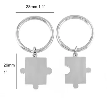 

Puzzle Metal Key Ring Loop Stainless Steel Blank Charm for Personalized Printing Key Chain Key Fob Accessories Wholesale 10pcs