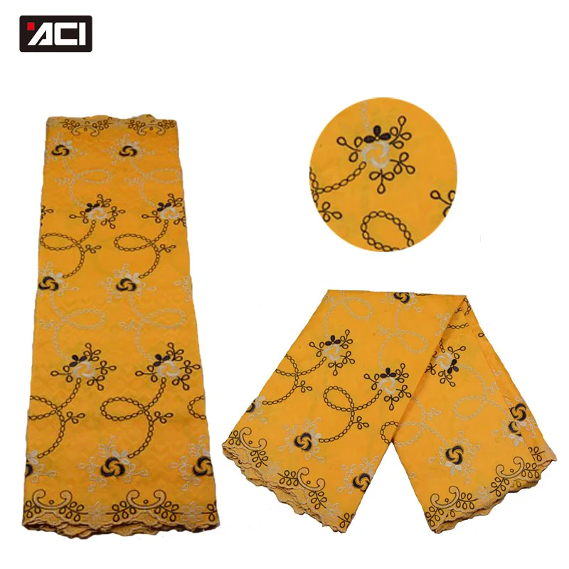 

ACI Hot Sale African Fabric Baizn Lace For Women 5 Yards Guinea Brocade Damask Jacquard Fabric Nigeria Embroidered Lace Fabric
