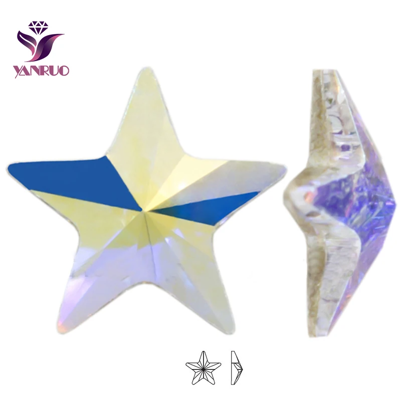 

YANRUO Flat Back Rhinestones Star Crystals and Stones AB Gems Clear Crystal for Crafts Nail Art Jewelry Dance Rhinestones