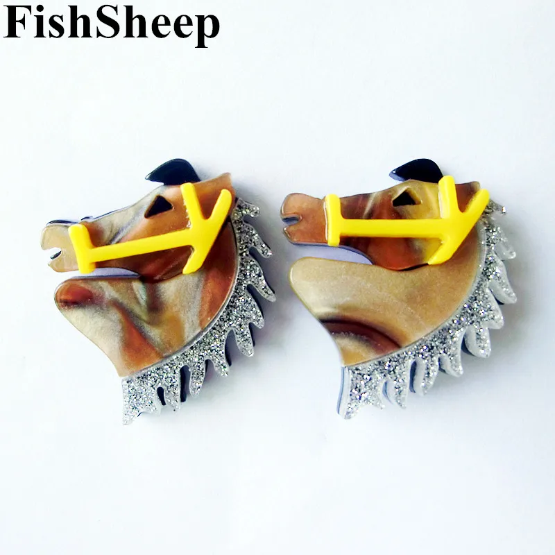 Серьги-гвоздики FishSheep, акрил, лошадь, для женщин, модные, животные, смола, Висячие, серьги г., новости, стиль, модные украшения Brinco