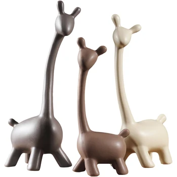 

modern ceramics 4pcs deers statue home decoration accessories crafts room decoration porcelain sculpture animal family figurines