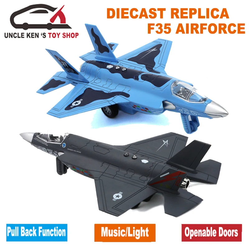 Diecast Fighter Aircraft F35 Lightning Scale Mode Toys For Kids Wth