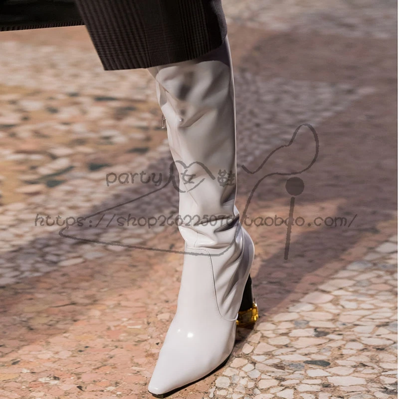 Chaussures Talon Cheville Mixte Sapato Mujer Femmes Brevet Bottes Dames Vis As Pic Bota as Feminina Chaude Pic En Piste Couleur Botas Feminino Cuir Court ZuXOkiP