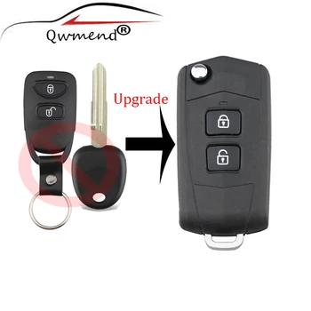 

2 Buttons Car key shell Fob For Flip Key Shell + Key Blank + Battery Holder refit For HYUNDAI Santa Fe 2006-2010