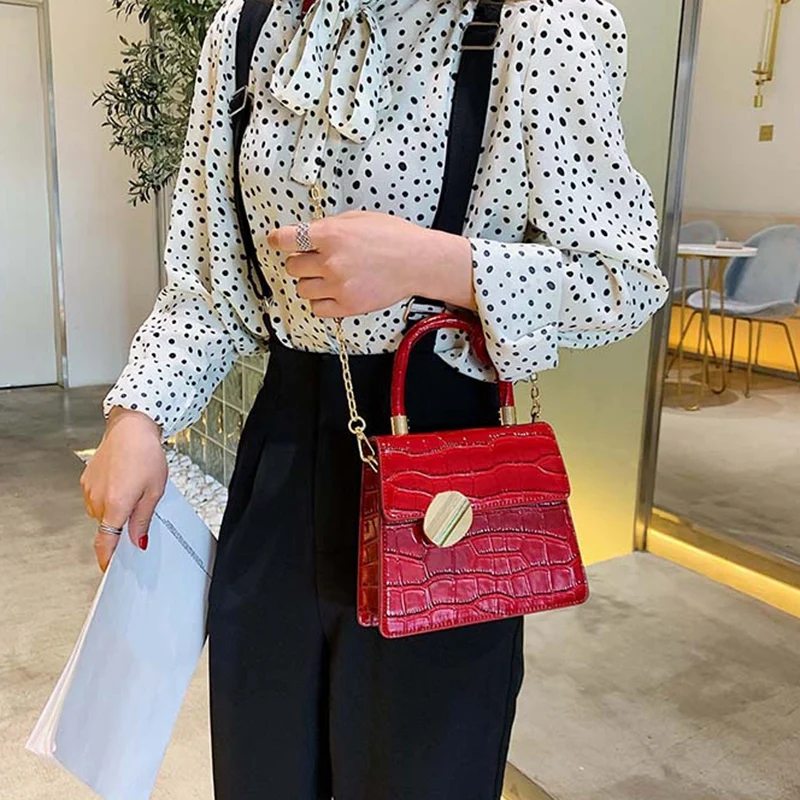 

Fashion New Tote Bag Leather Women'S Handbag Crocodile Pattern Chain Shoulder Messenger Bag